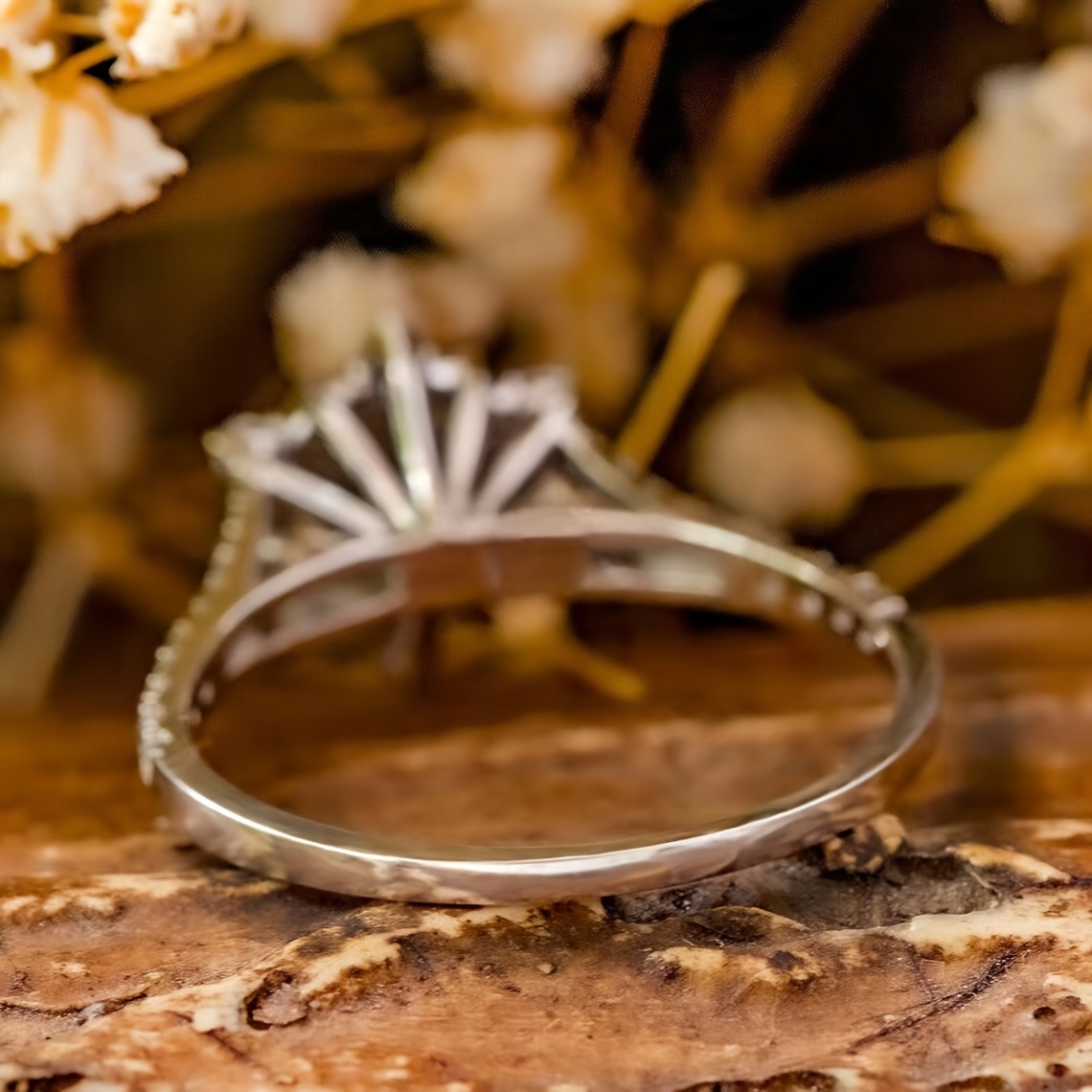 Snowflake CZ Diamond Engagement Ring for Weddings